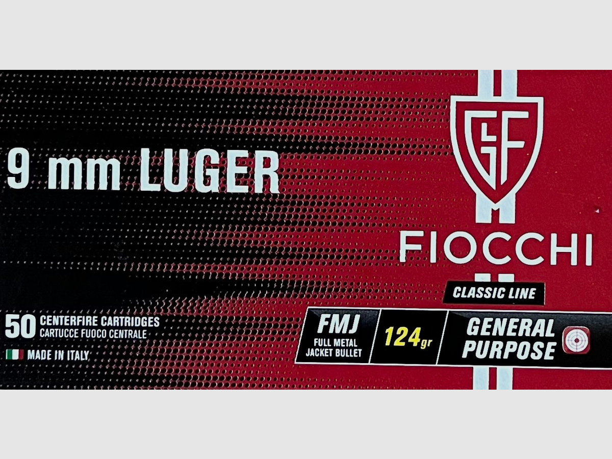 Fiocchi 9mm luger FMJ 124grs - 50 Schuss