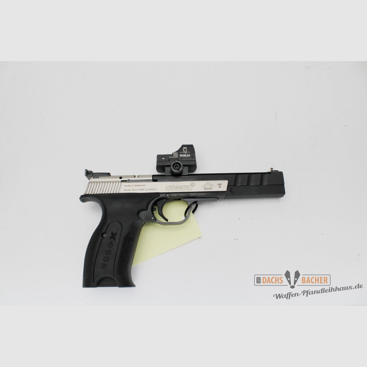 Hämmerli X-esse IPSC pistool kal. .22lr met 3 magazijnen en Noblex sight II plus