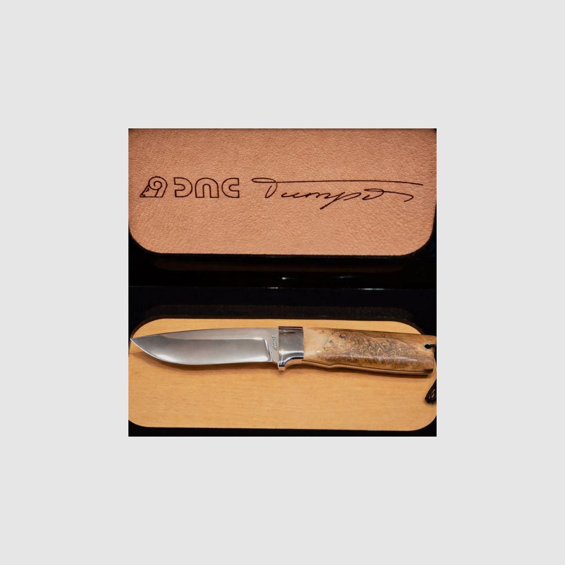 DNC "Athos" – RWL34 | Marfil de mamut | Grabado Scrimshaw Oso | Cuchillo de colección exclusivo | Cuchillo de caza, imagen 5 de 6