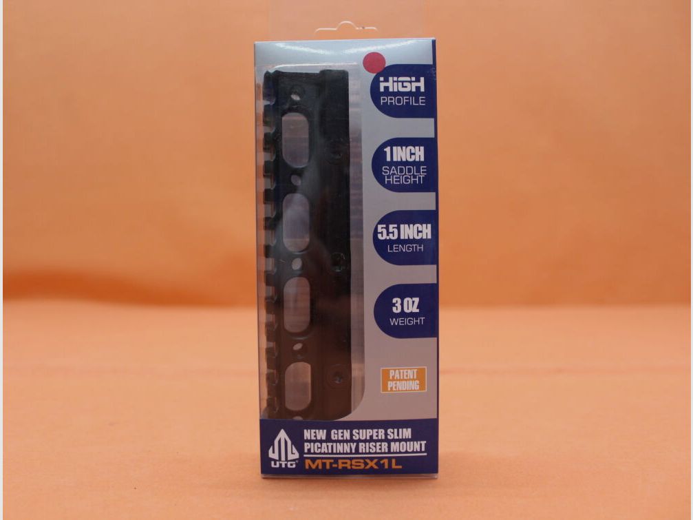 UTG - Leapers UTG Super Slim Picatinny Riser Mount (MT-RSX1L) Erhöhung für Picatinnyprofil, BH=25mm/ BL=140mm
