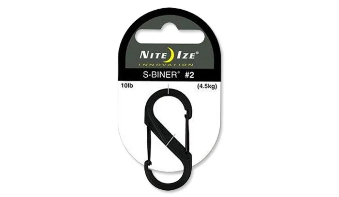 Nite Ize S-Biner #2 Plastic Black Gate Carabiner - Black - SBP2-03-01BG