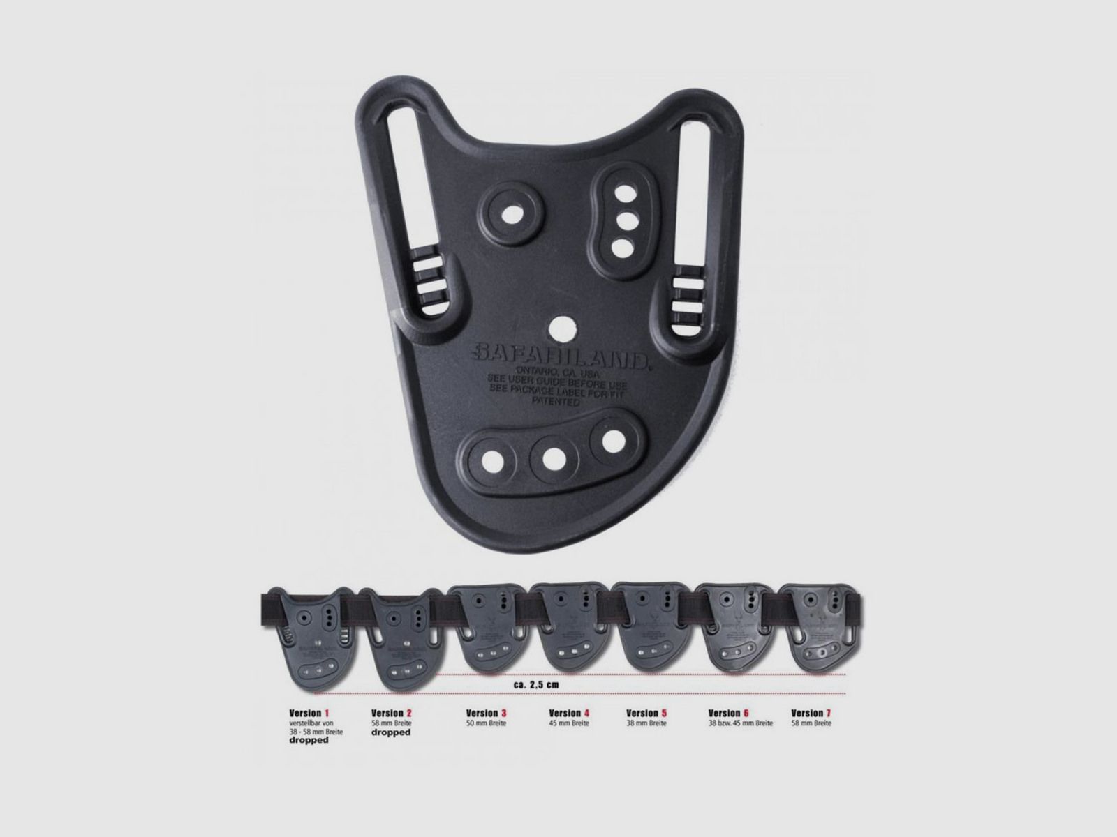 SAFARILAND Gürtelschlaufe Modell 567BL Schwarz Version 5 hoch sitzend = 38 mm Breite