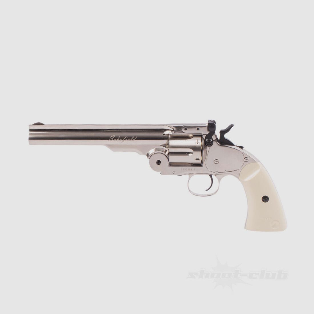 ASG Schofield Revólver CO2 6 pulgadas 4,5mm Diabolo / Plata y Marfil
