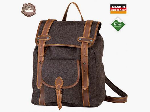 AKAH Wanderrucksack Loden mit Büffel-Leder