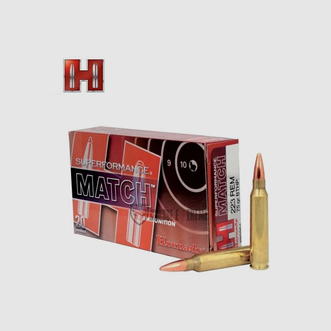 20 cartuchos HORNADY Superformance Match 223 Rem 75 Gr Bthp
