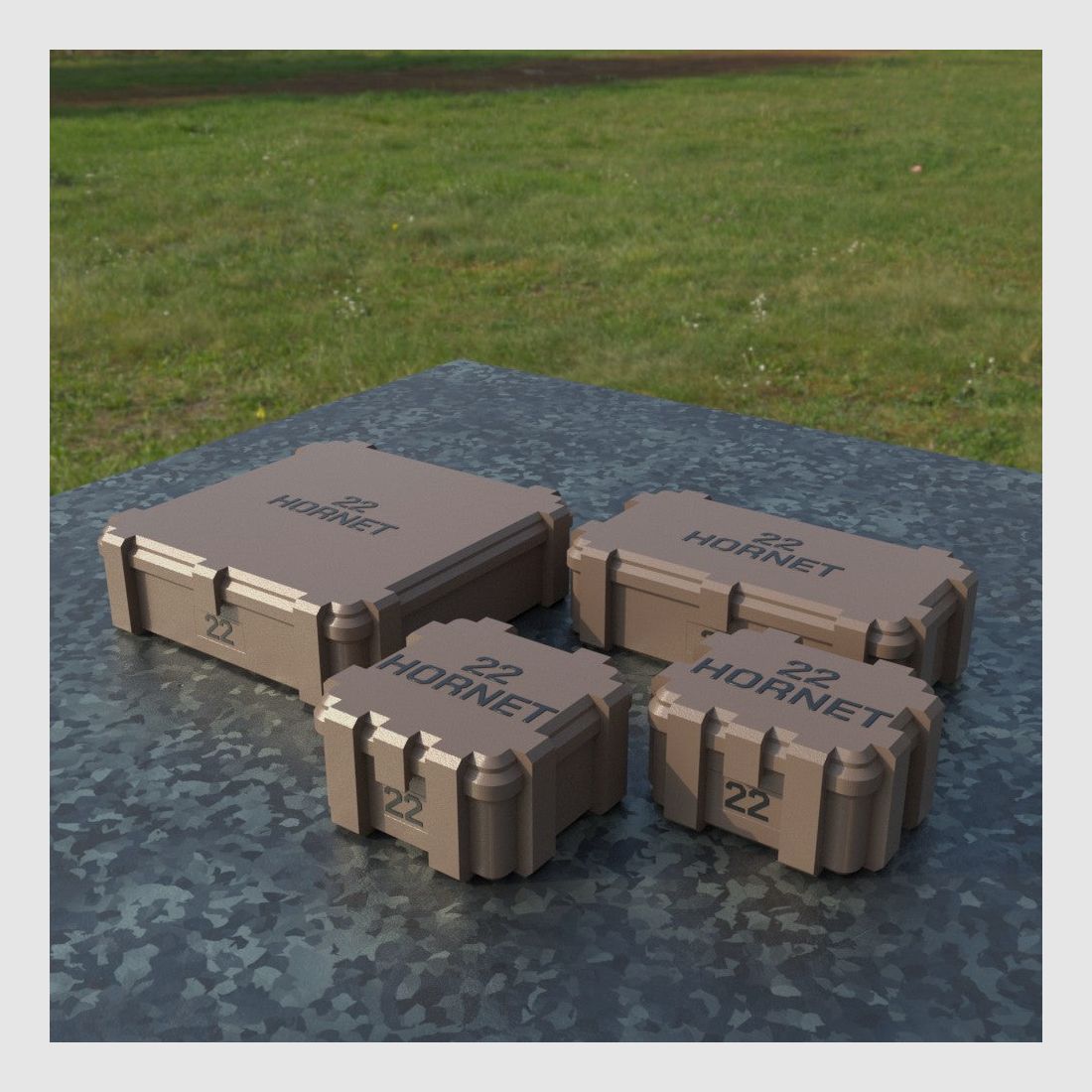 Filamelt Munitionsbox / Ammo Box .22 Hornet – Patronenbox ‘Klappdeckel’ – 20 / 25 / 50 / 100 Runden