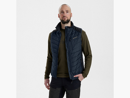 Moor Gewatteerde Vest met Brei - Donkerblauw - Maat: S