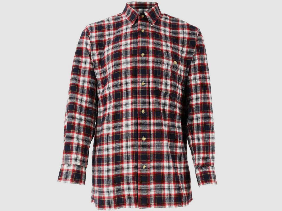 Long Sleeve Cotton Checkered Bordeaux S to 4XL, image 1 of 5