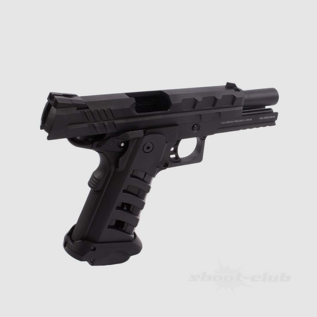 NX Apocalypse Co2 Pistole mit Blow Back 4,5mm Schwarz Skelett-Griffstück