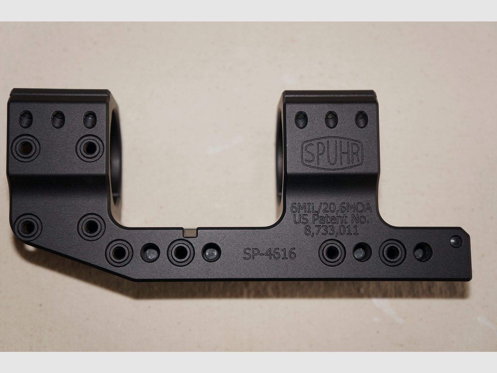 Spuhr versetzte Blockmontage – SP-4616 - für Mittelrohr 34mm - mit 6 Mil / 20,6 MOA Vorneigung - Bauhöhe "H38 mm"