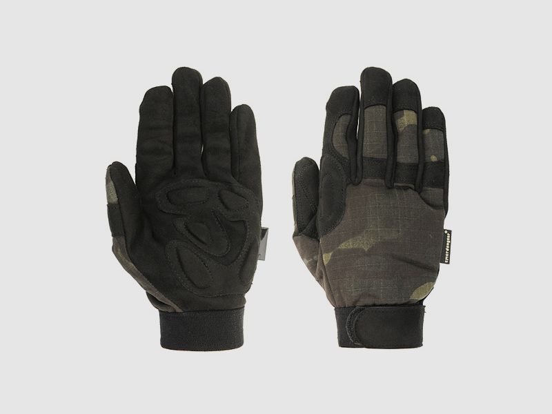 Tactical Lightweight Camouflage Gloves (Size L) - MultiCam Black