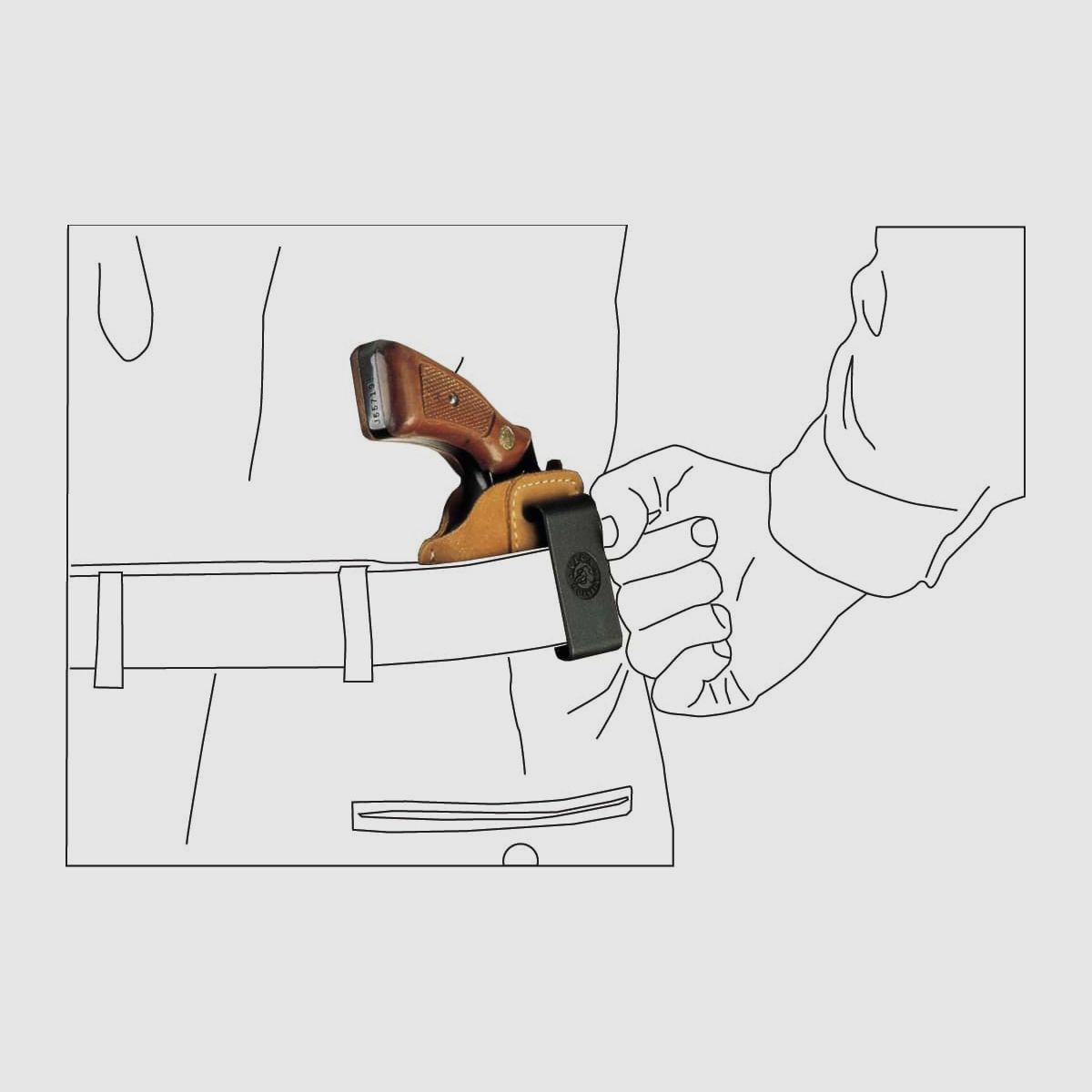 Innenbundholster aus Wildleder Walther PPK, Reck PK 800, ERMA EGP 75(S)/715/790,Röhm RG 800/100,Zoraki 906