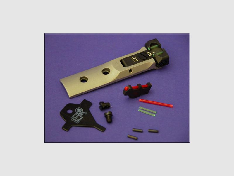 LPA TXT 03-F1 Viseur Match Fiber-Optique "ARGENT" + Viseur Avant Fiber-Optique pour Revolver S&W