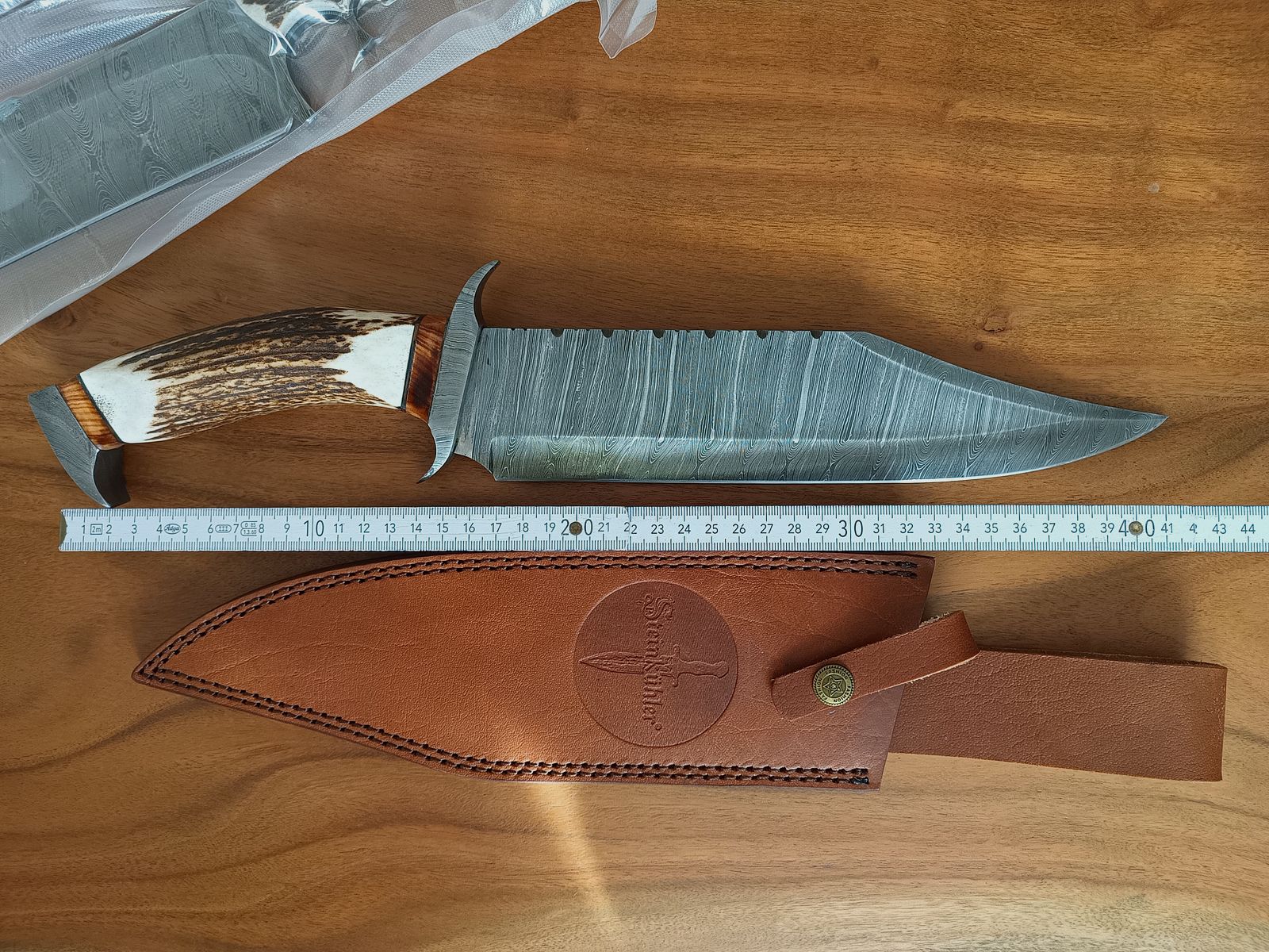 Damast Jagd Bowie Messer 43 cm – Limitierte Auflage (Nur 3 Stück) Neu !