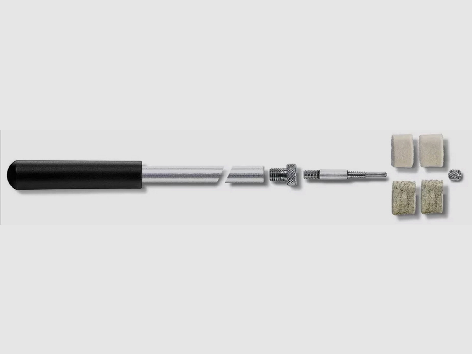 VFG 361325 Aluminium Flintenputzstock voor kaliber 12, 16, 20 2-delig