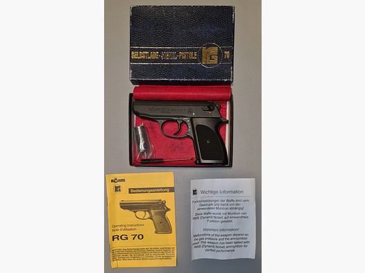 RÖHM RG 70 cal. 315 K / PTB 753 / SAMMLER SCHRECKSCHUSS GAS PISTOLE SILVESTER SELBSTVERTEIDIGUNG 