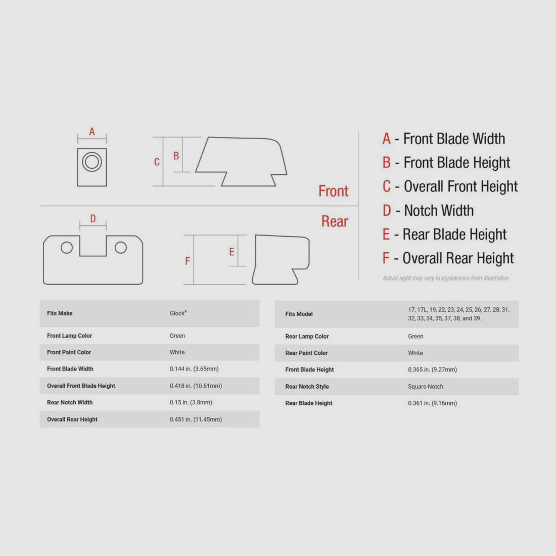 Trijicon N-Visier B&T Grün/Grün Glock Supp
