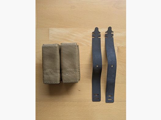 Esstac Double Pistol KYWI Pouch Coyote Brown con correas WTF y inserto Glock - bolsa para cargadores