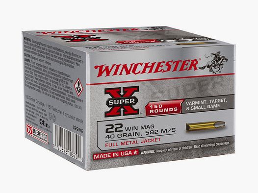 Winchester .22WinMag SuperX Vollmantel 2,6g - 40gr. 150er Pck.