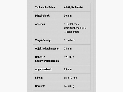 Bushnell Zielfernrohr AR 233 1-4x 24 mm neu