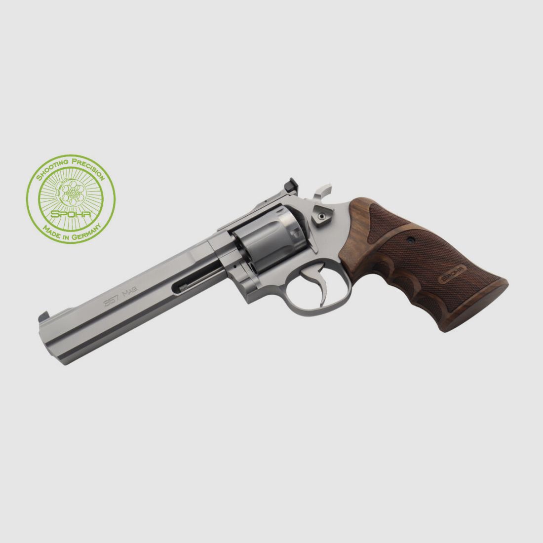 SPOHR L562 Standard 6.0 Stainless 6" Revolver with interchangeable cylinder 9mm Made in Germany