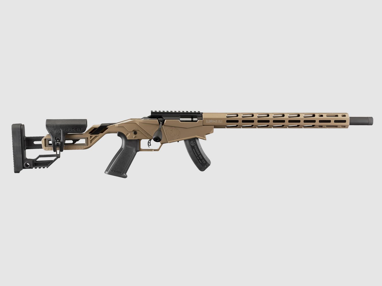RUGER PRECISION RIMFIRE .22 LR 18″/46CM 1/2″-28 DAVIDSON’S DARK EARTH CERAKOTE