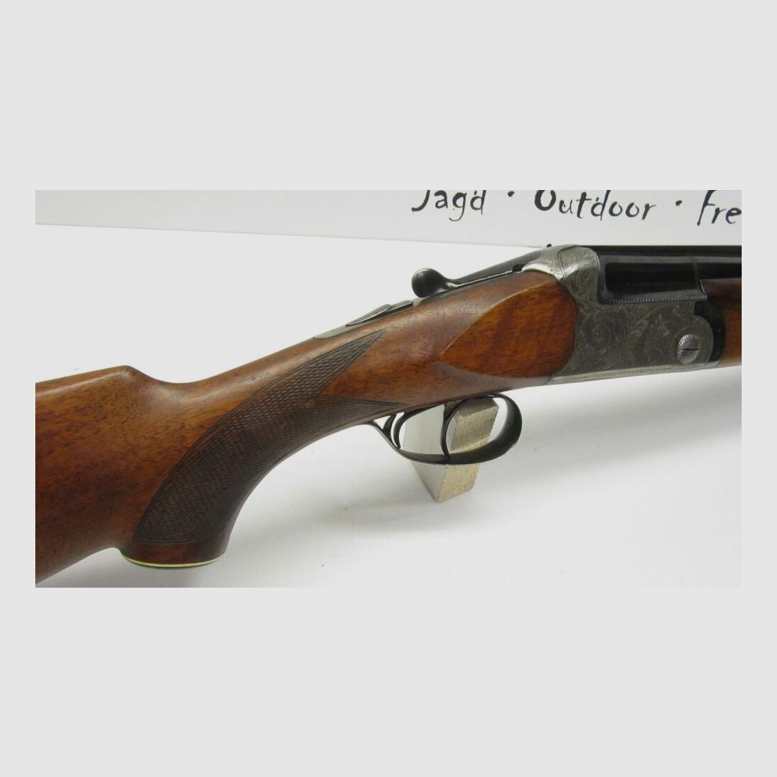 Bockdoppelflinte A.S.L. Italien Kal. 16/70, gravierte Basküle, Ejektor, Dop 16/70