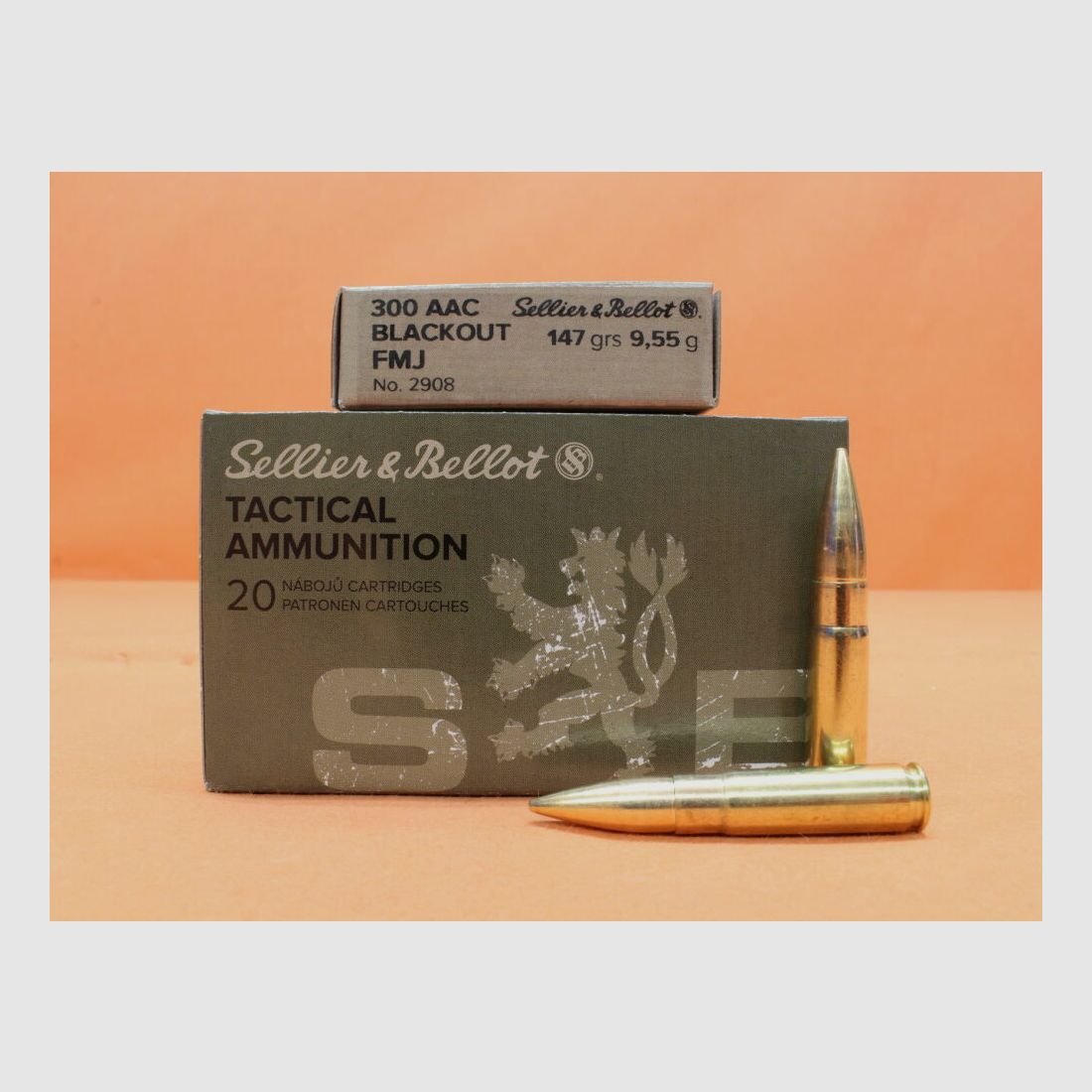 S&B/ Sellier & Bellot Patrone .300AAC Blackout S&B/ Sellier&Bellot 147grs FMJ (2908/2) VE 20 Patronen/ 9,55g Vollmantel