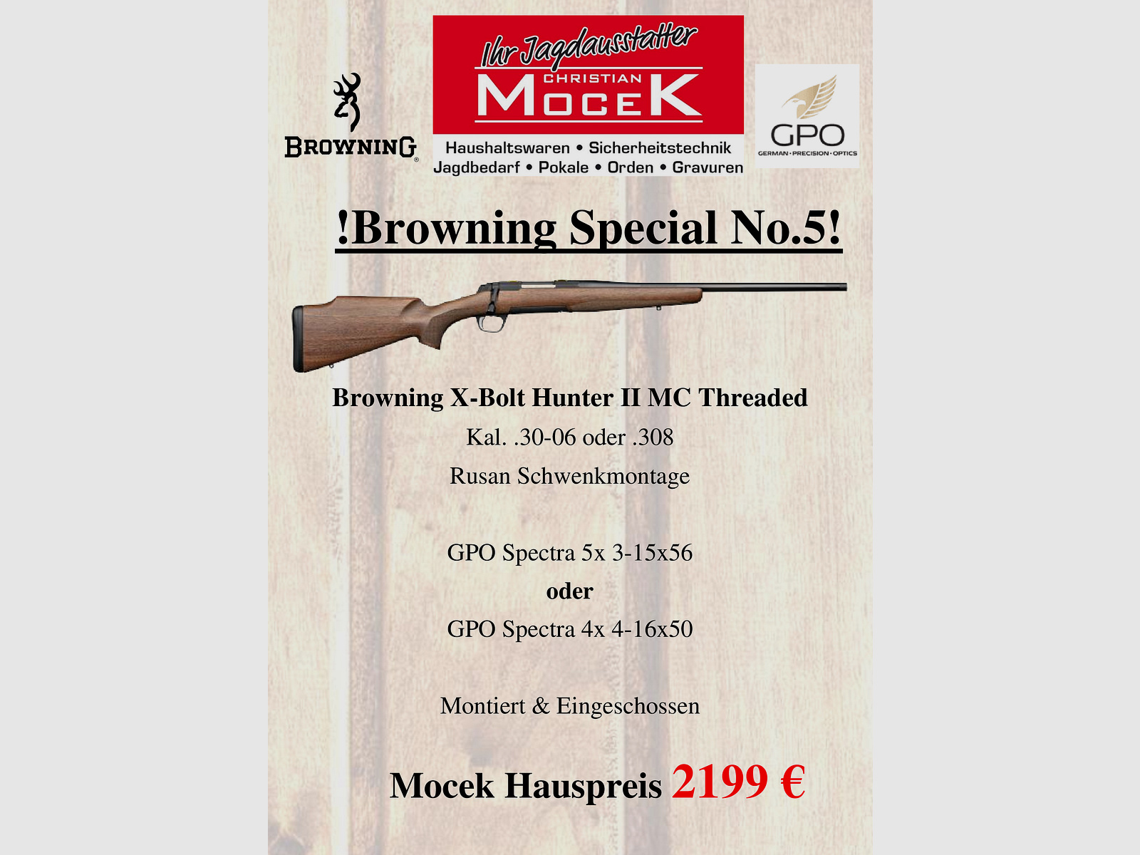 Browning X-Bolt Hunter II MC Threaded, mit GPO Spectra