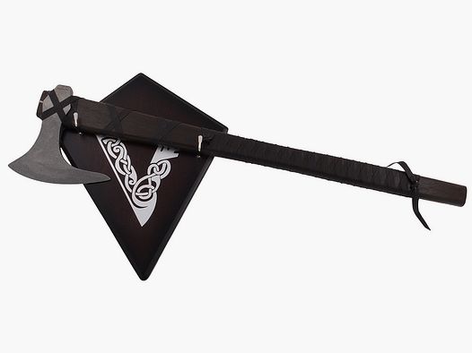 Vichinghi ascia vichinga Sigurd con esposizione in legno