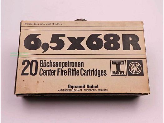 RWS (WZd.Fa.Rottweil) cartouches de fusil 6,5x68R