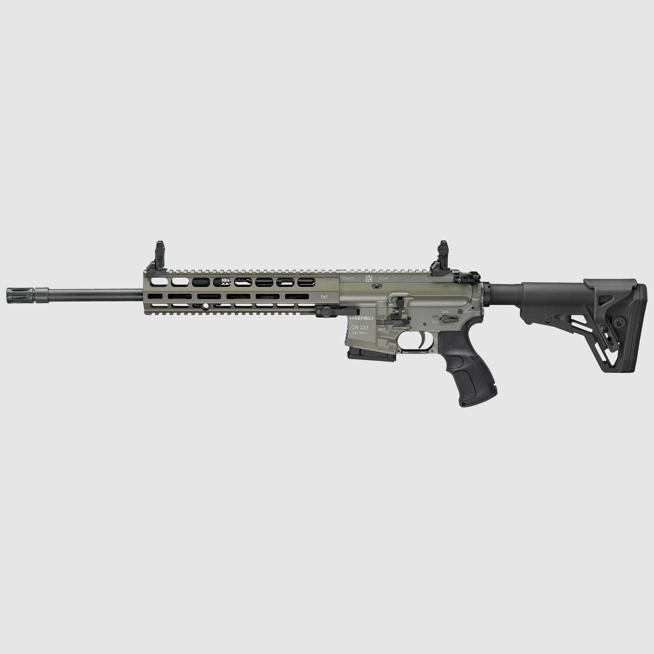 Haenel CR 223 M-LOK Handschutz Lauflänge 423 mm | Matchabzug | Handschutz lang | Oliv | sportlich zugelassen, Kal. .223 Rem.