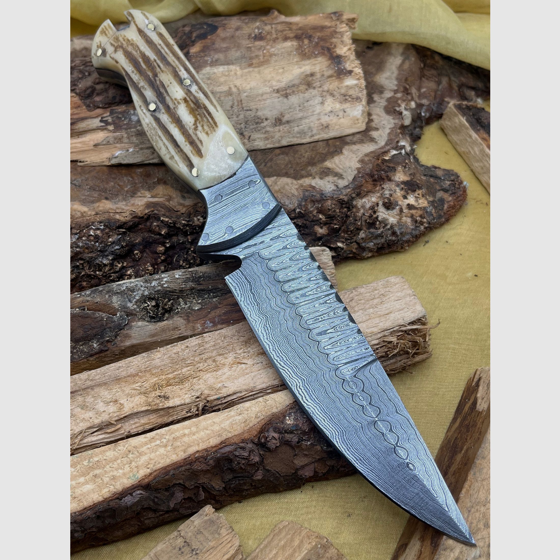 Jagdmesser Damaststahl 