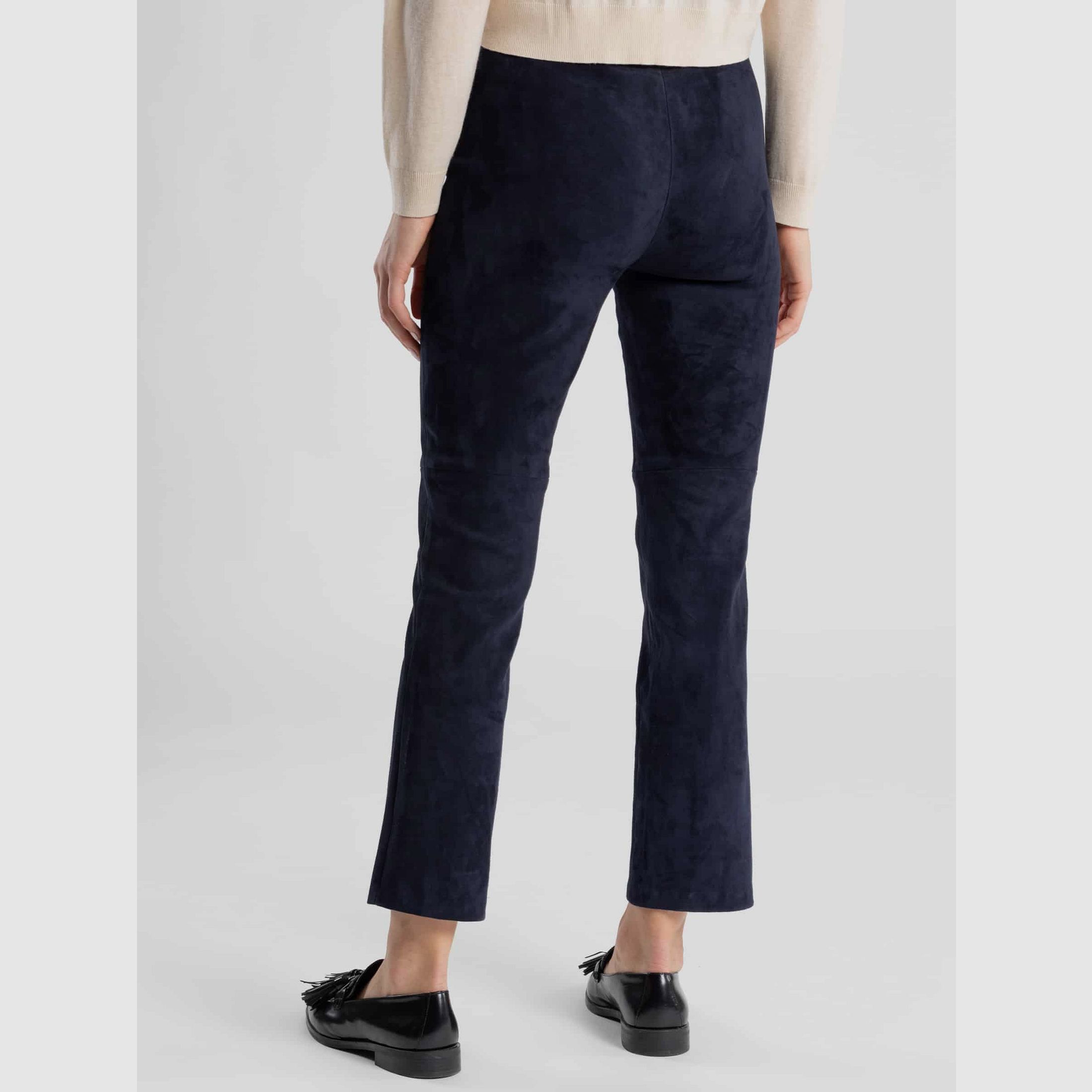 Maximilian Pantaloni in Pelle Laura in Blu Scuro, immagine 2 di 3