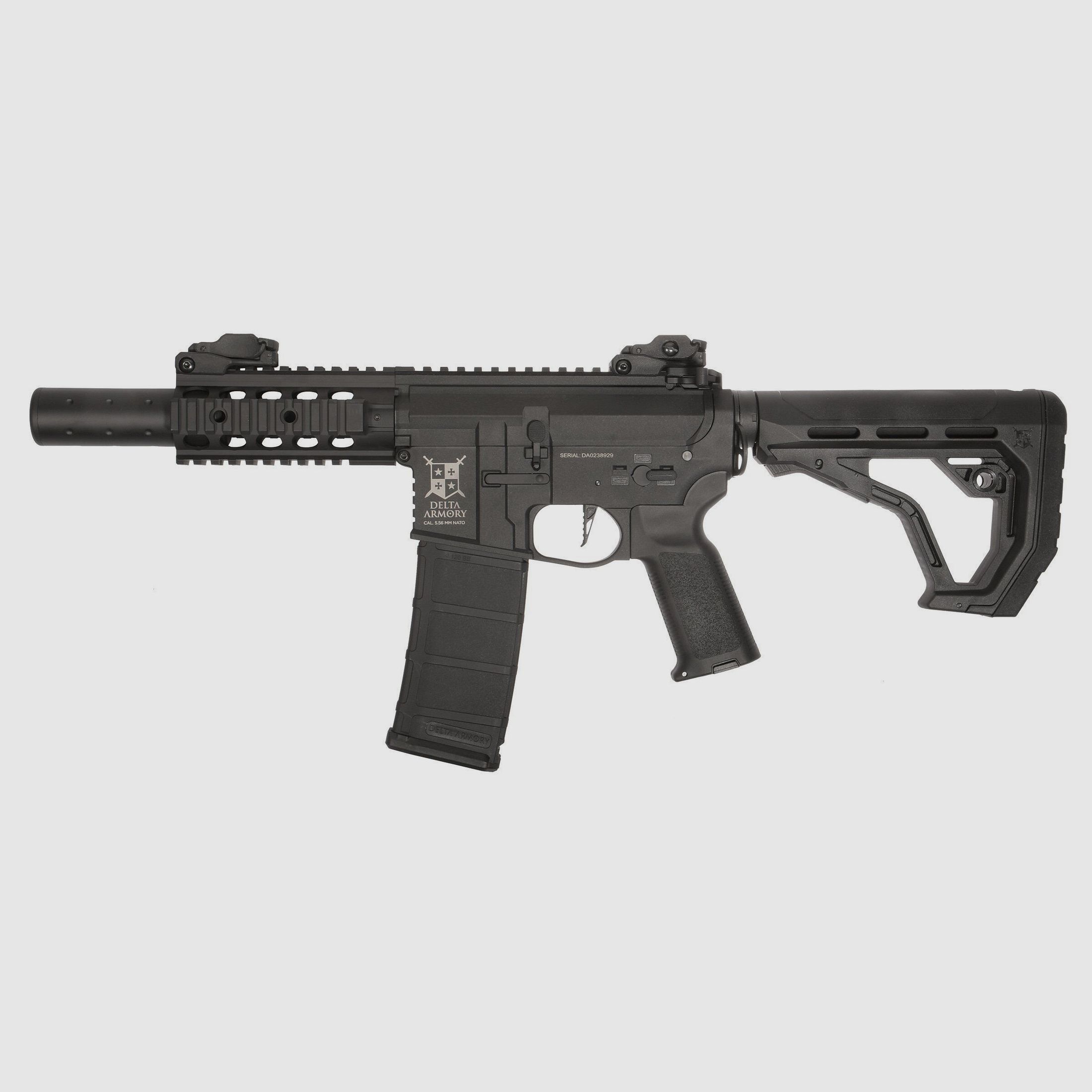 AR15 SilentOps CQB BRAVO EAGLE ETU Schwarz AEG Softair Gewehr max. 0,5J | Delta Armory