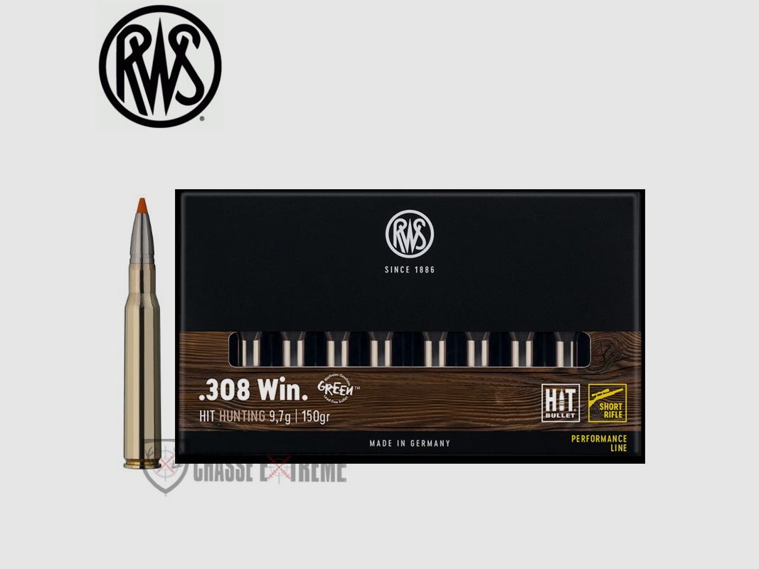 20 Patronen RWS Kal. 308 Win 150gr Hit Short Rifle
