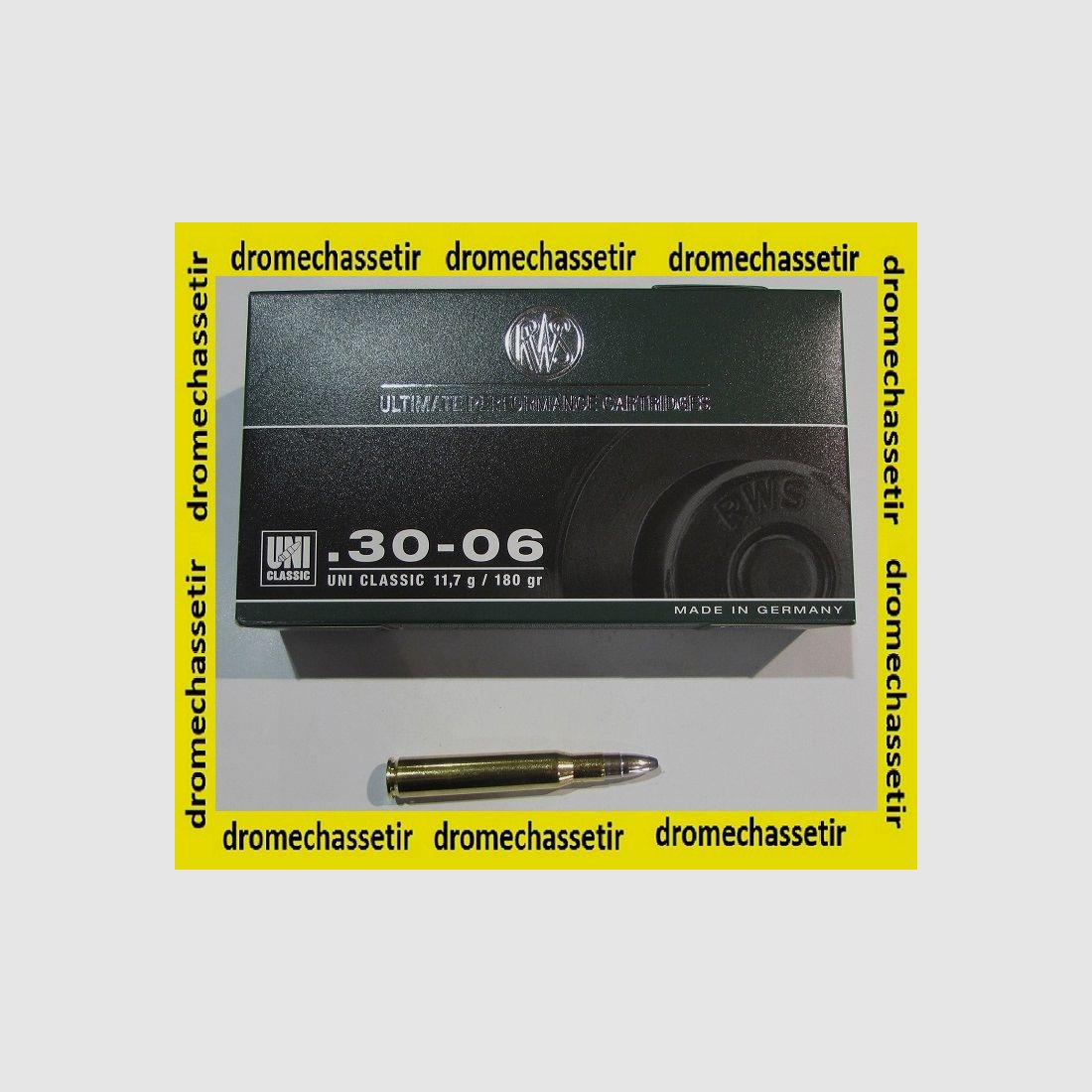 1 Schachtel mit 20 Patronen Kaliber 30-06, UNI Classic 180 Grain, 11,7 Gramm