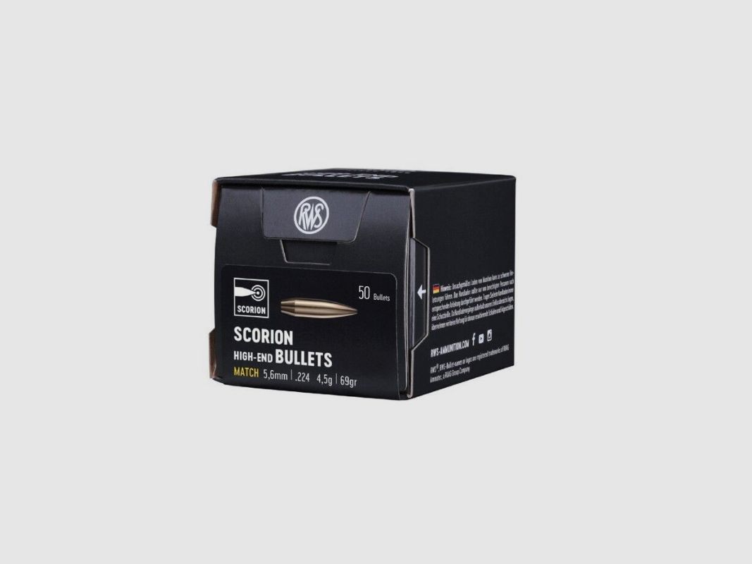 RWS 5.6 / .224 Scorion 4.5 g 69 gr