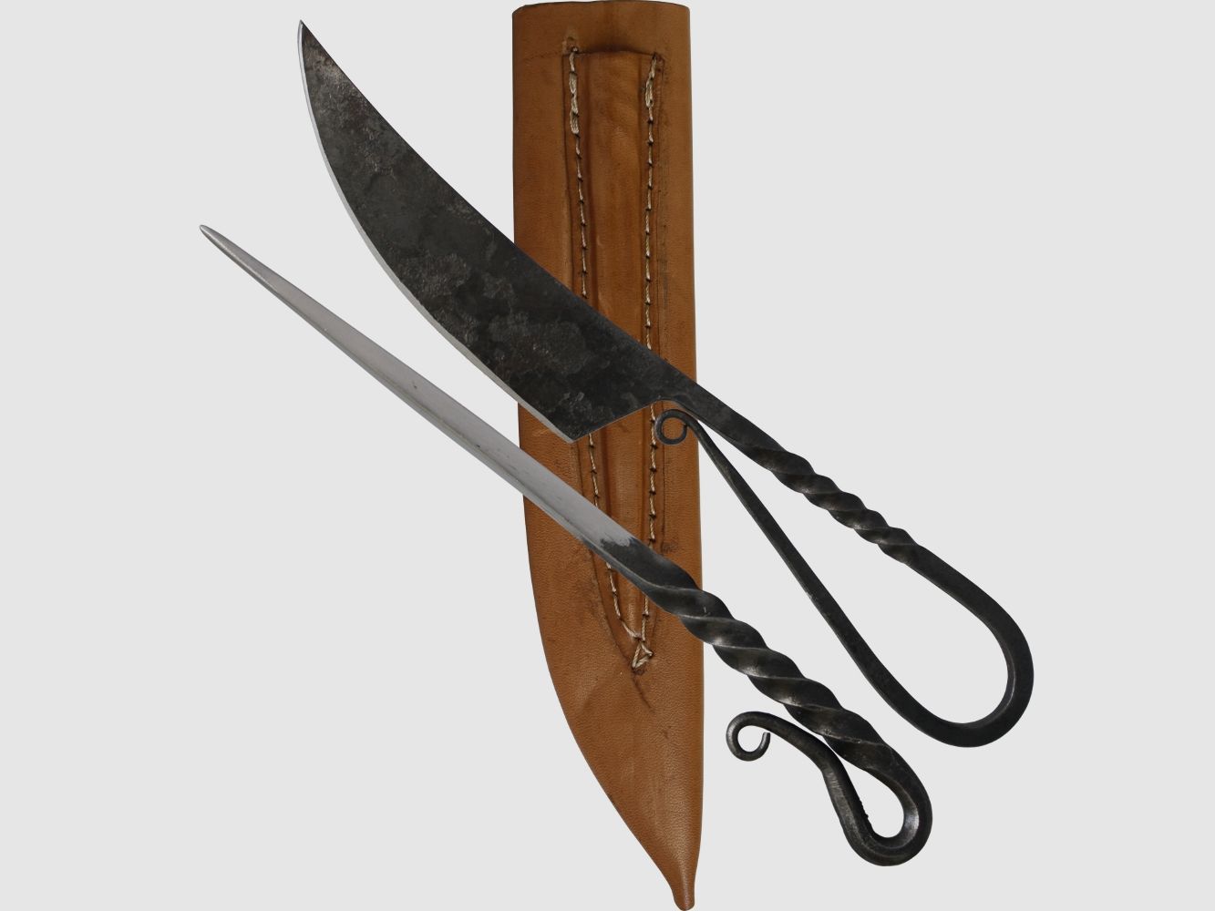 Mittelalterliches Besteckset Messer Pfriem Geschmiedetes Mittelalter Besteck