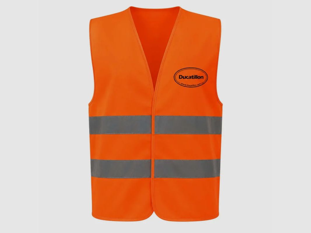 Leichtes Jagdwesten mit Klettverschluss aus Polyester in Orange, Bild 6 von 7