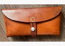 Patronen Etui van het Zwitserse leger in Safari-stijl MET op maat gemaakte houten inzet voor patronen