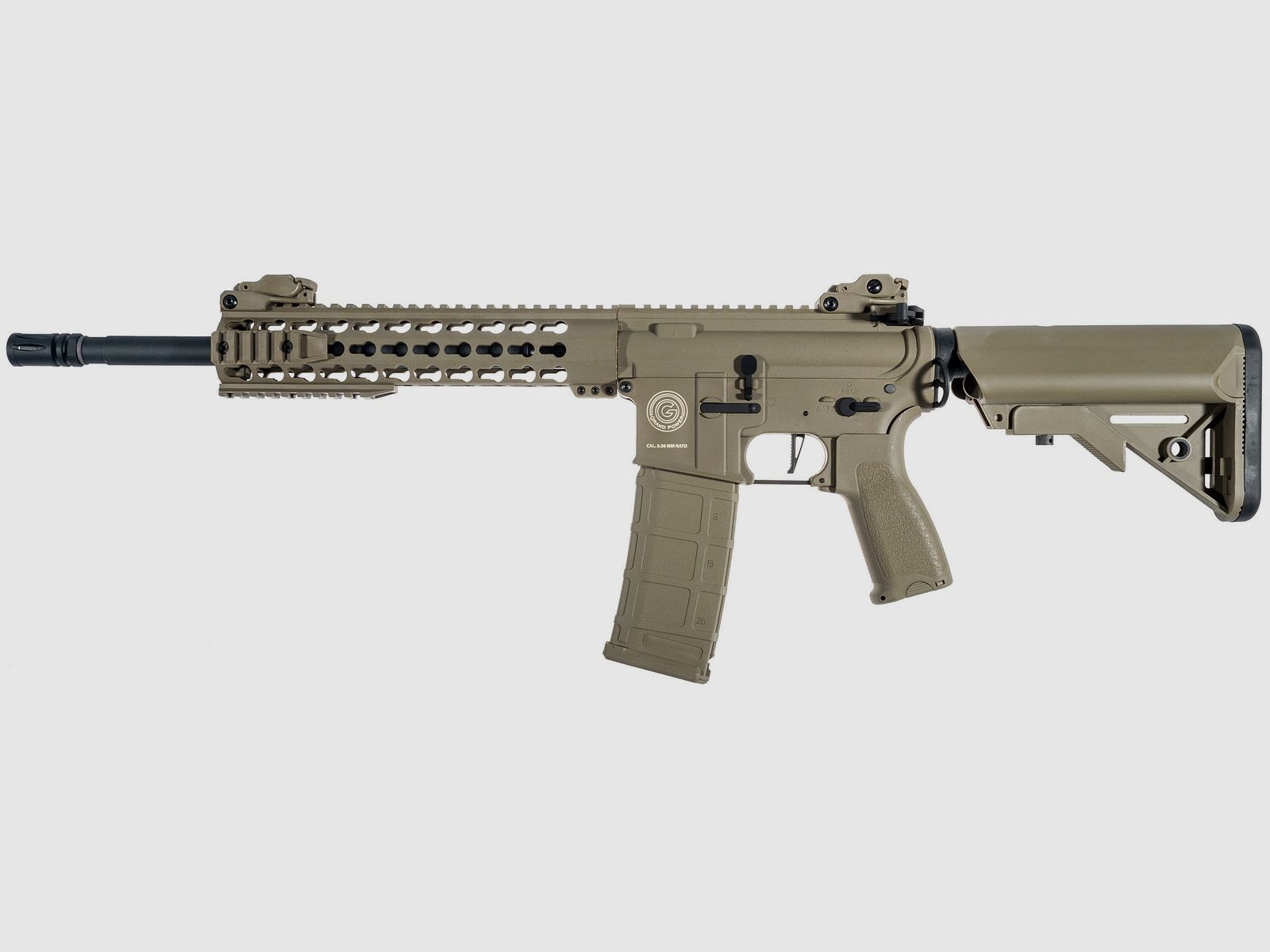 Grand Power AR15 KeyMod 10 Zoll CHARLIE Delta Armory Schwarz S-AEG Airsoft Gewehr Frei ab 18 Jahren