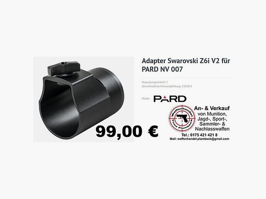 PARD Spezial-Adapter für NV007V und NV007A für Swarovski Z6i V1 (1. Generation) - VERSANDKOSTENFREI