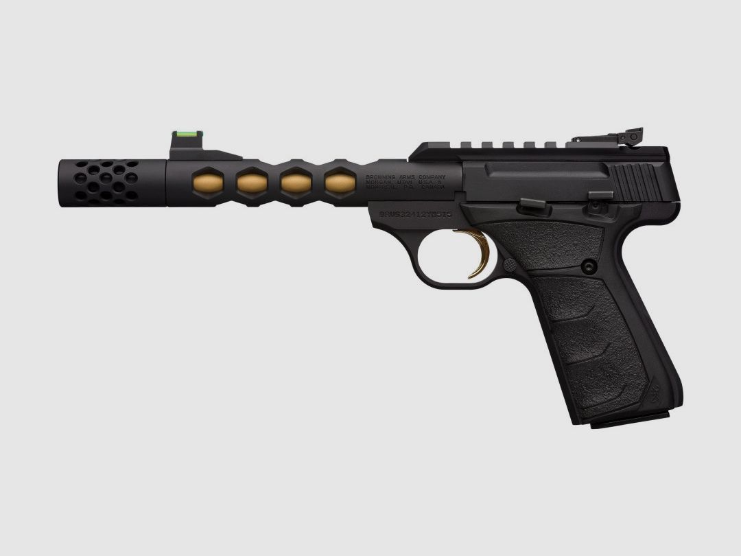 PISTOOL BROWNING BUCK MARK VISION BLACK GOLD HEX UFX KAL.22LR GEBEUGD - CATEGORIE B, afbeelding 2 van 5