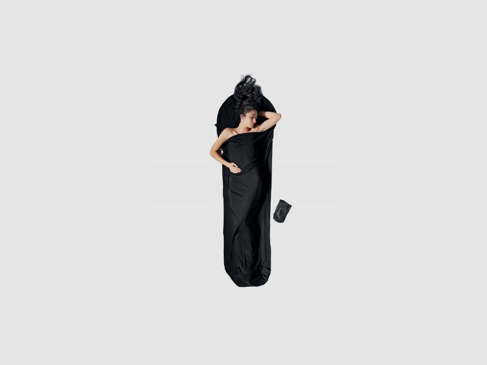 Wkładka do śpiwora COCOON MummyLiner Merino Wool – wełna merino black, zdjęcie 1 z 2