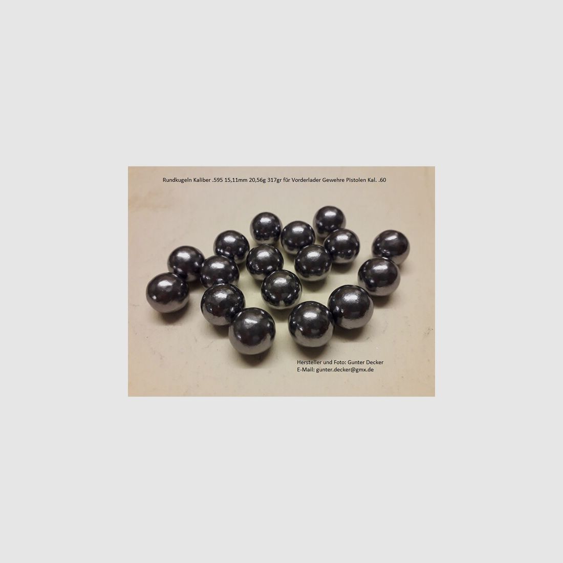 Rundkugeln Kal. .595 15,11mm 317gr für Vorderlader Gewehre Kaliber .60