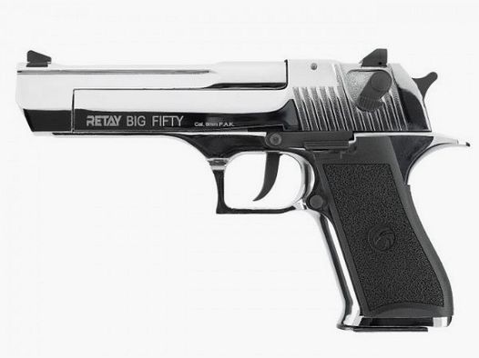 RETAY BIG FIFTY - 9 MM P.A.K. BLANK FIRING PISTOL - CHROME