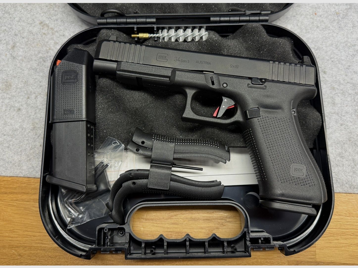 Glock 34 Gen. 5 MOS Competition caliber 9mm Luger including Timney match trigger & SD steel sights