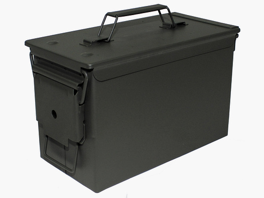 US ammunition box, cal. 50 mm, M2A1, metal, olive
