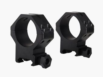 Weaver Tactical 4-Hole Skeleton Weaver-Style Ringe matt schwarz 30mm high, BH 12,45mm